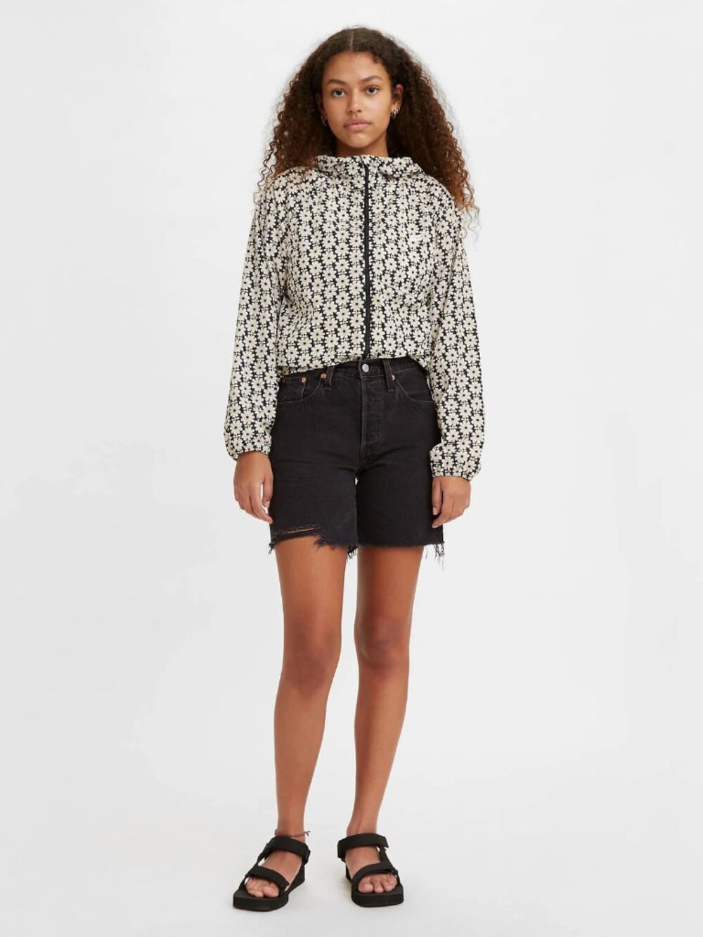 LEVI'S 501 mid thigh shorts in lunar black (sz29)